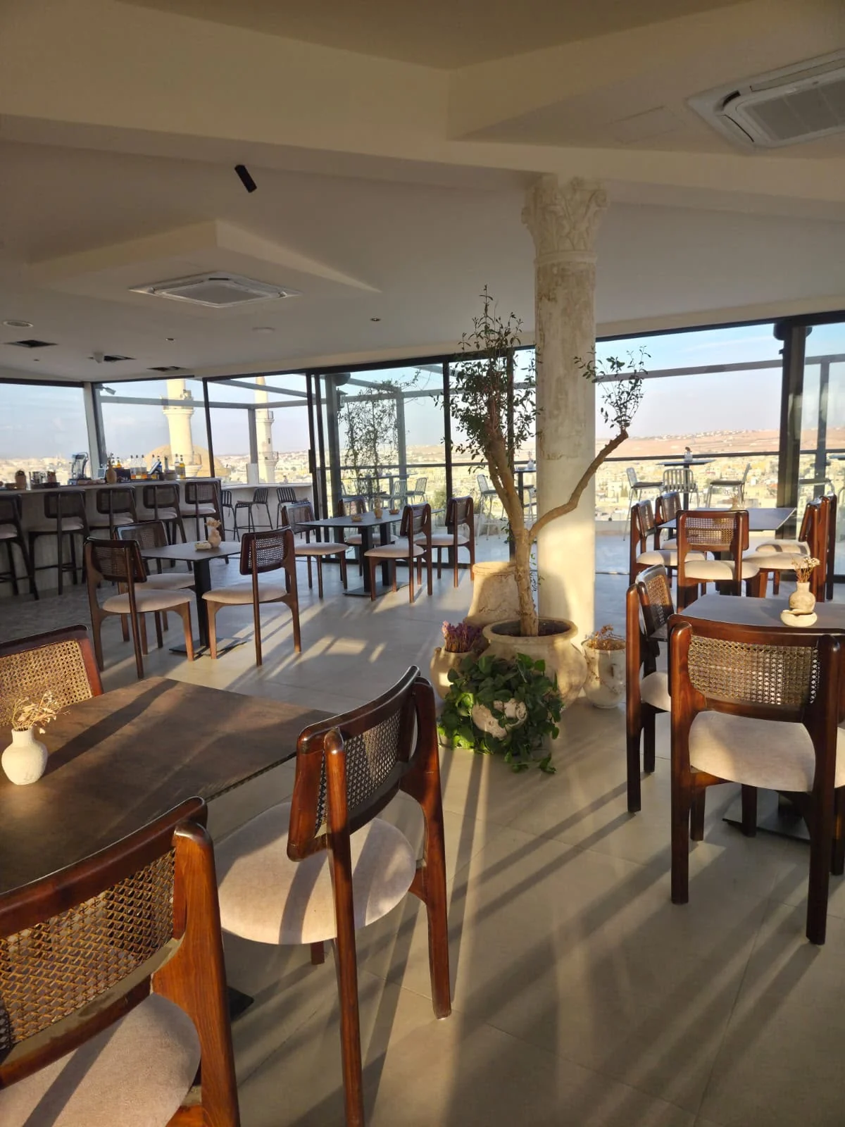 Saint John’s rooftop dining space overlooking Madaba for group gatherings